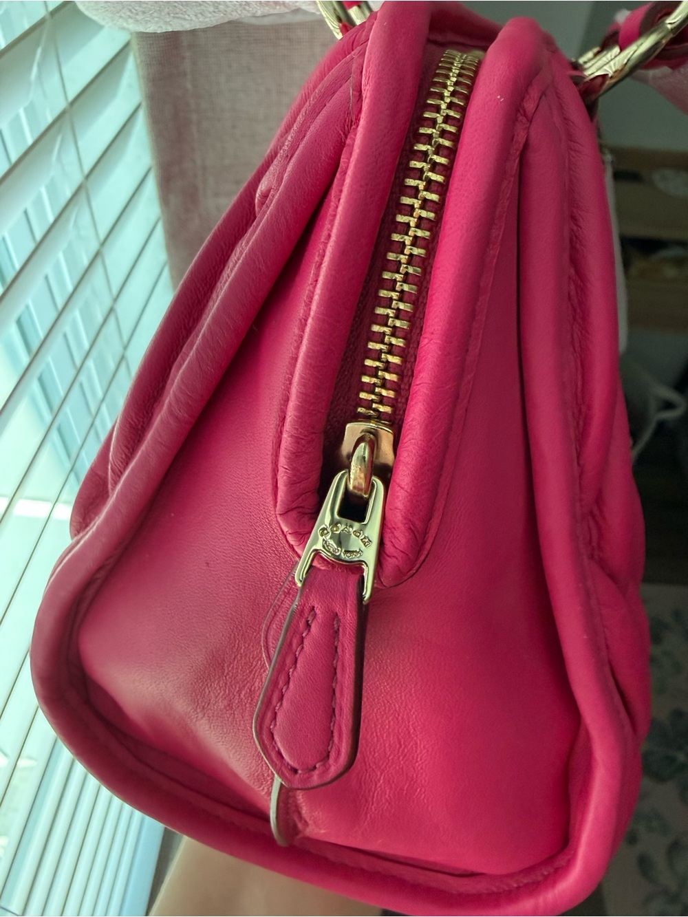 NWOT COACH hot pink mini nolita satchel in gathered leather - Picture 4 of 6